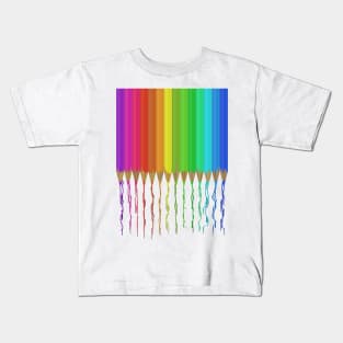 Melting Rainbow Pencils Kids T-Shirt